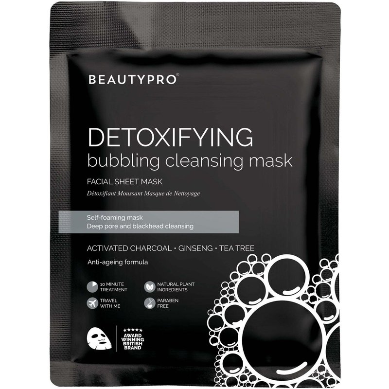 BEAUTYPRO Detoxifying Foaming Cleansing Sheet Mask with Activated Charcoal