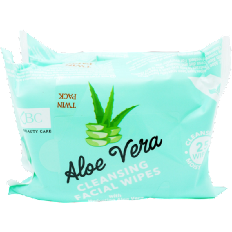 XBC Aloe Vera Cleansing Facial Wipes - 2x25 pcs