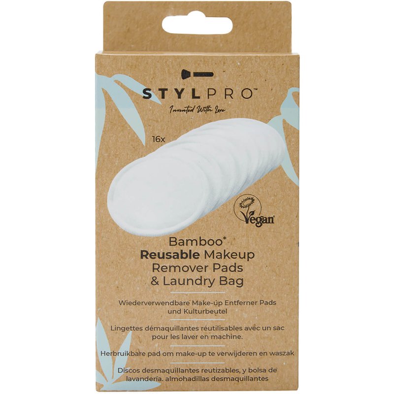 StylPro Bamboo Makeup Remover Pads - 16 Pack