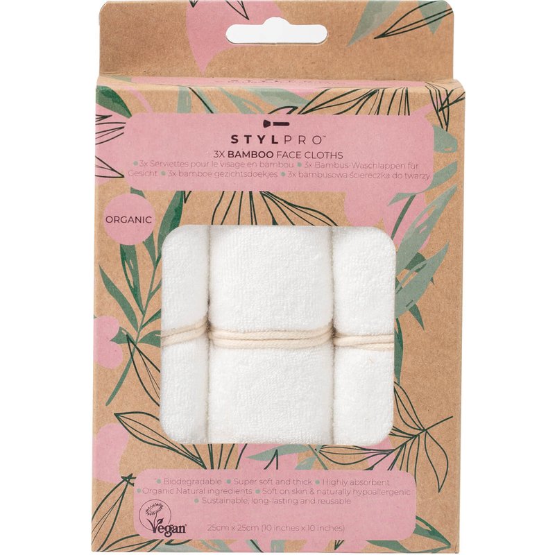 StylPro Bamboo Face Cloths Pack of 3