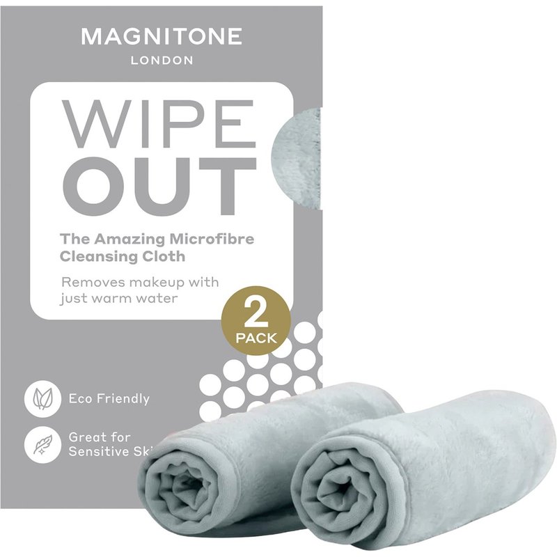 MAGNITONE WipeOut Microfibre Cleansing Cloths Grey – 2 Pack