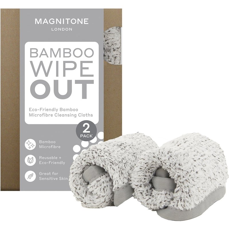 MAGNITONE WipeOut 100% Microfibre Bamboo Cleansing Cloths 2 Pack