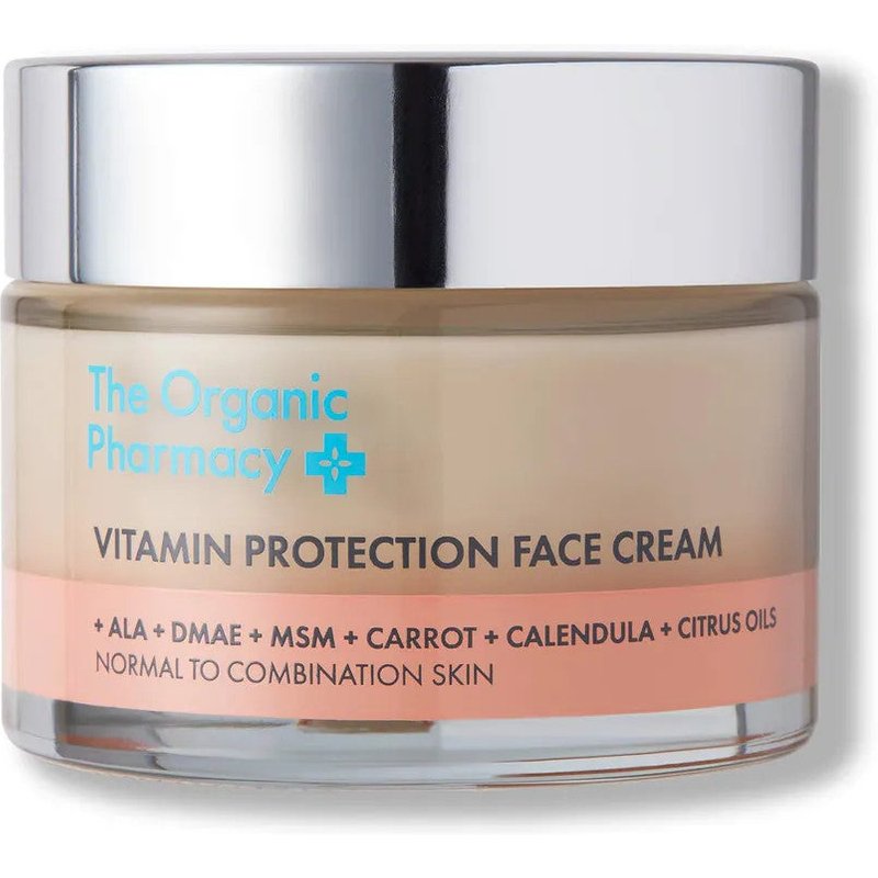 The Organic Pharmacy Vitamin Protection Face Cream with Alpha-Lipoic Acid, Carrot & Calendula | Brightening Antioxidant Moisturiser 50ml