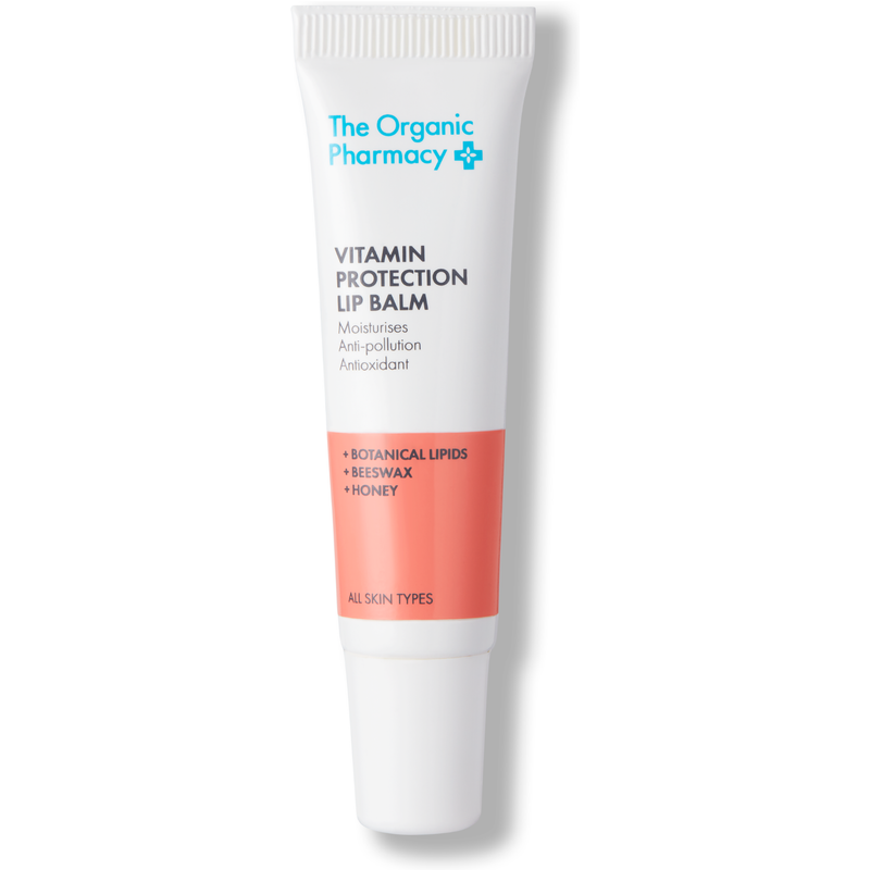 The Organic Pharmacy Vitamin Protection Lip Balm with Beeswax, Honey, Pomegranate & Rosehip | Antioxidant Lip Balm 10ml