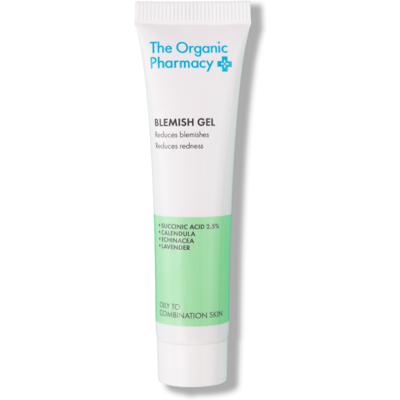 The Organic Pharmacy Blemish Gel with 2.5% Succinic Acid, Calendula & Echinacea | Targeted Spot Treatment for Redness & Breakouts 15ml