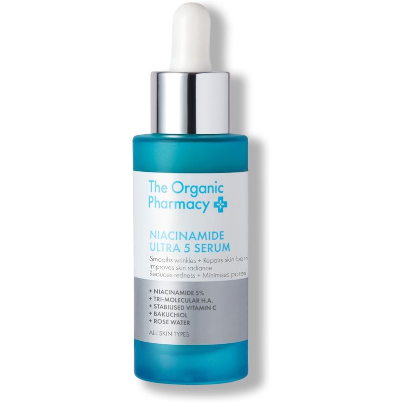 The Organic Pharmacy Niacinamide Ultra 5 Serum with 5% Niacinamide, Bakuchiol & Hyaluronic Acid | Pore & Wrinkle Serum 30ml