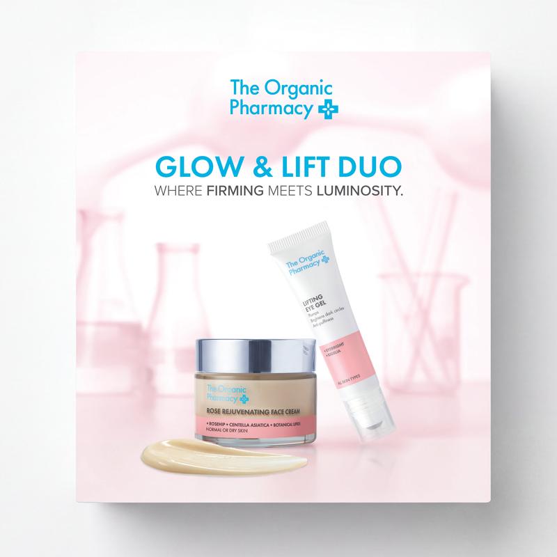 The Organic Pharmacy Anti-ageing & Brightening Skincare Kit with Rose Cream & Lifting Eye Gel