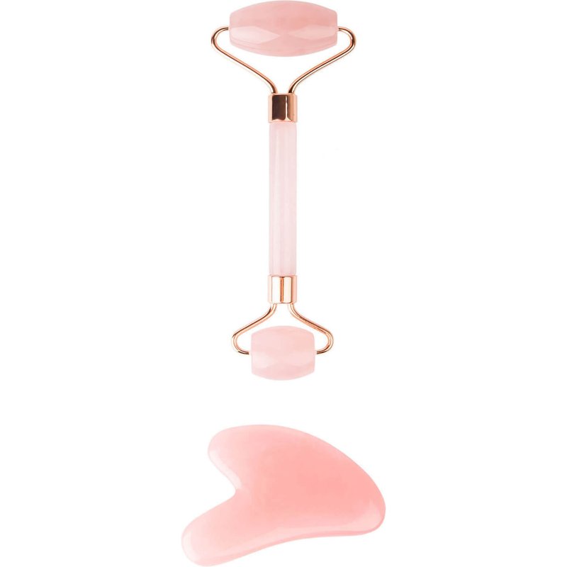 brushworks HD Rose Quartz Resin Roller & Gua Sha
