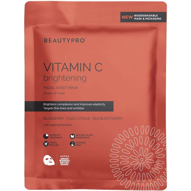 BEAUTYPRO Brightening Collagen Sheet Mask with Vitamin C