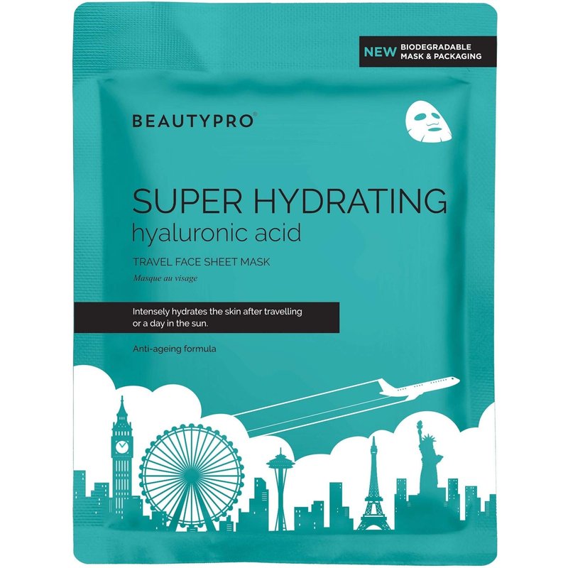 BEAUTYPRO Super Hydrating Hyaluronic Acid Travel Face Sheet Mask