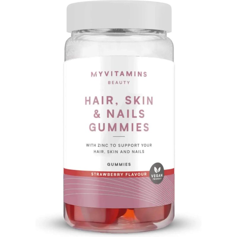 Myvitamins Hair Skin and Nails Gummies - 60gummies - Strawberry (Vegan)