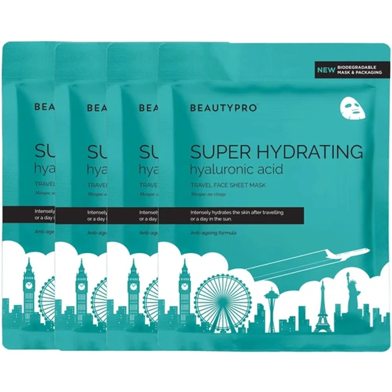 BeautyPro SUPER HYDRATING Travel Sheet Mask Pack of 4