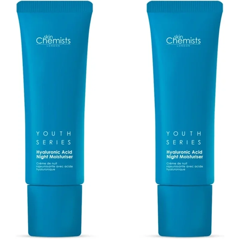 skinChemists 1% Hyaluronic Acid Night Moisturiser 2 x 50ml