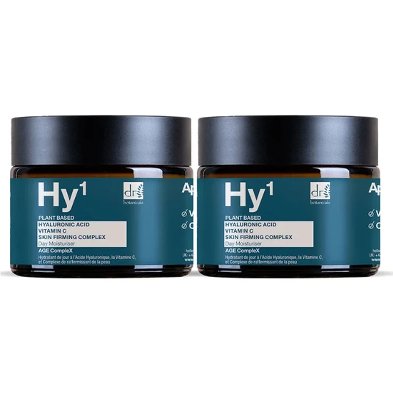 Dr Botanicals Hyaluronic Acid 1% & Vitamin C 1% & Skin Firming Complex 1% Day Moisturiser 2 x 60ml