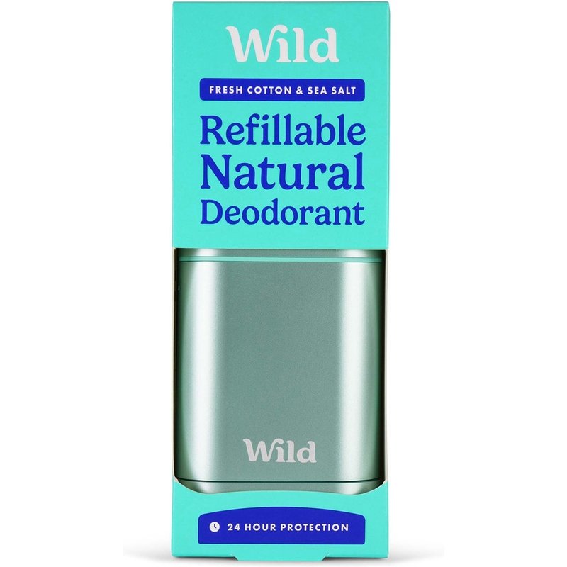 Wild Fresh Cotton and Sea Salt Deodorant in Aqua Case 40g
