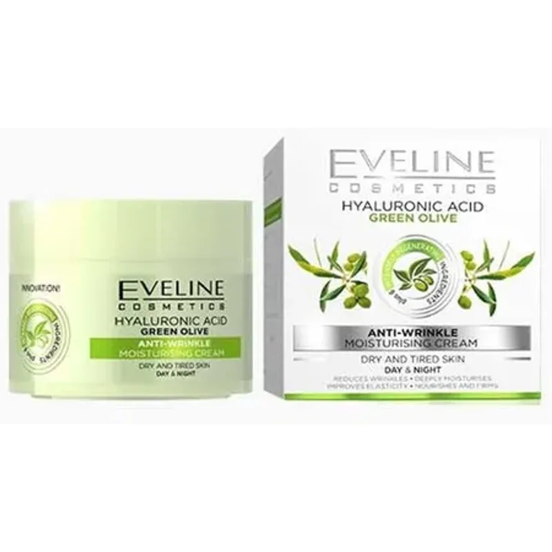 Eveline Hyaluronic Acid Green Olive Anti Wrinkle Day & Night Cream 50ml