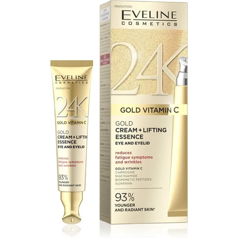 Eveline 24k Gold Vitamin C Gold Cream Plus Lifting Essence Eyes & Eyelids 15ml