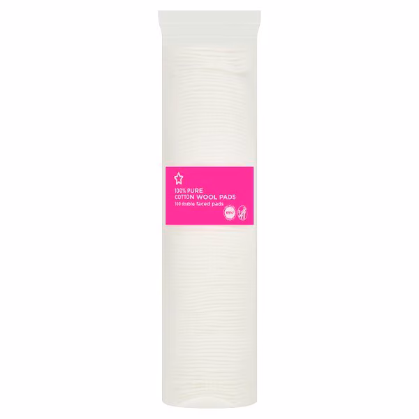 Superdrug 100% Pure Cotton Wool Pads - 100 Double Faced Pads