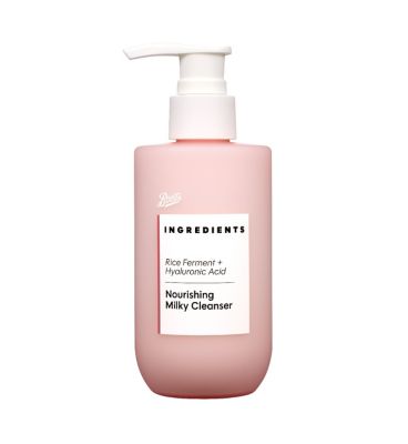 Boots Ingredients Nourishing Rice Ferment and Hyaluronic Acid Milky Cleanser 200ml