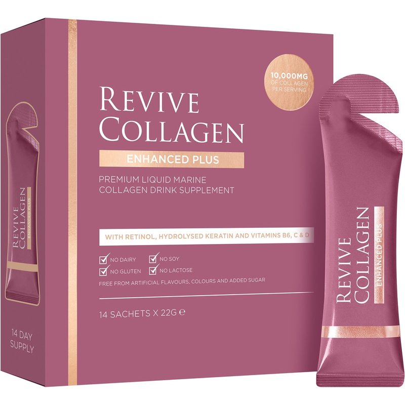 Revive Collagen Enhanced Plus 10,000mgs Liquid Hydrolysed Marine Collagen Sachet (14 Day)