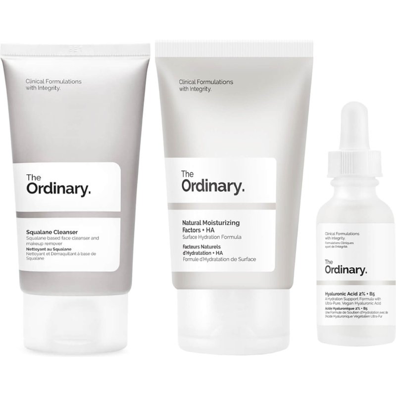 The Ordinary Daily 3-Step Routine (Squalane Cleanser 50ml + Hyaluronic Acid 30ml + Natural Moisturizing 100ml)