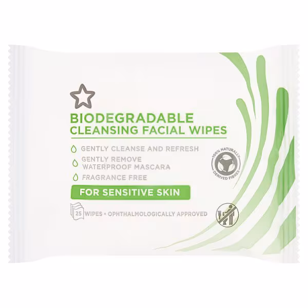 Superdrug Sensitive Skin Biodegradable Face Wipes