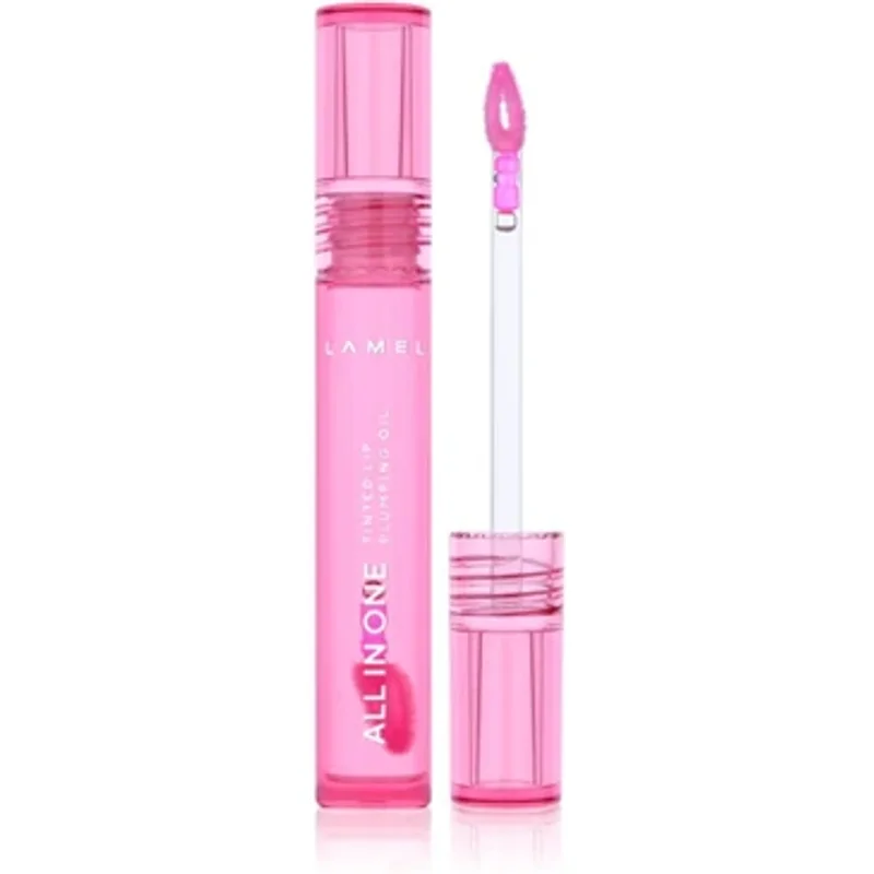 Lamel All In One Tinted Lip Plumping Oil 402 Pink Sparkle