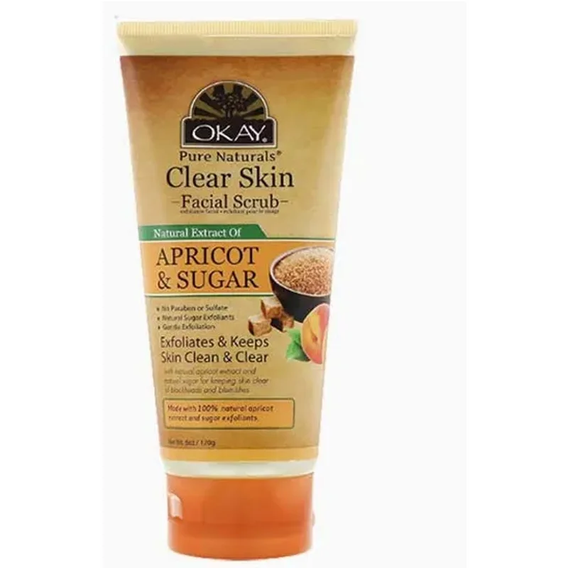 Okay Pure Naturals Clear Skin Apricot & Sugar Facial Scrub 170 g