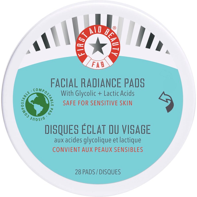 First Aid Beauty Facial Radiance Pads with Glycolic and Lactic Acids Travel Size