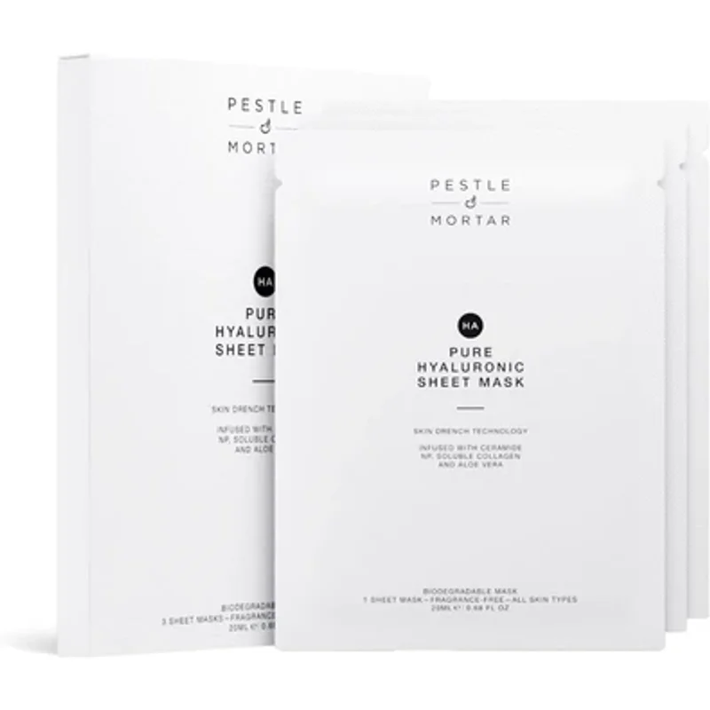Pestle & Mortar Pure Hyaluronic Sheet Masks x3