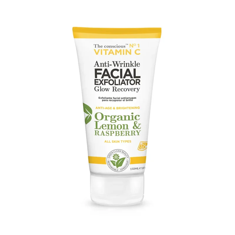 The Conscious™ Vitamin C Anti-Wrinkle Facial Exfoliator Organic Lemon & Raspberry