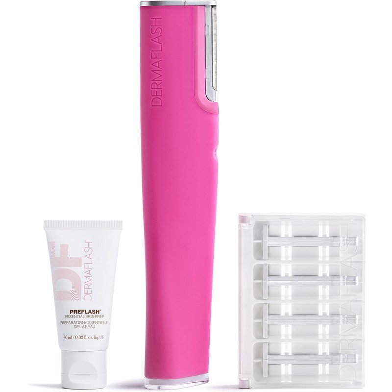 DERMAFLASH Luxe+ Advanced Sonic Dermaplaning and Peach Fuzz Removal - Pop Pink