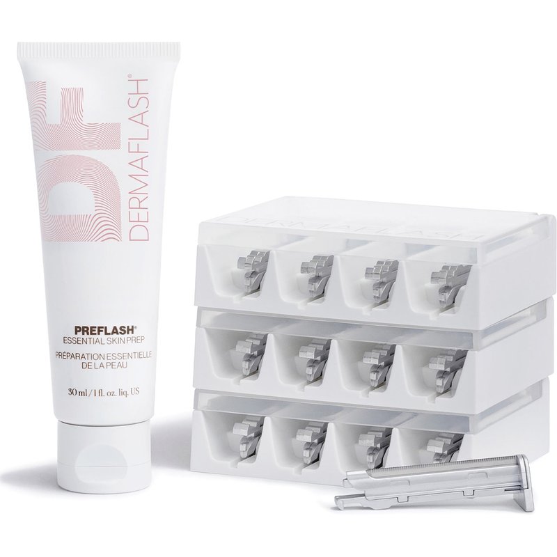 DERMAFLASH The Essentials and Sonic Dermaplaning Refill Kit (Various Options) - 12 Week Supply