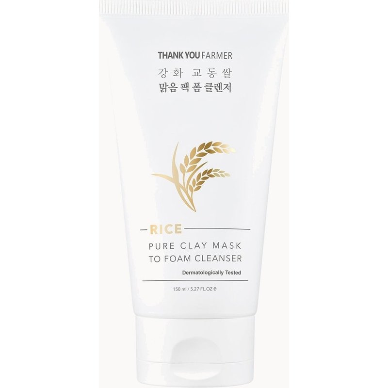 Thank You Farmer Rice Pure Clay Mask to Foam Cleanser 150ml