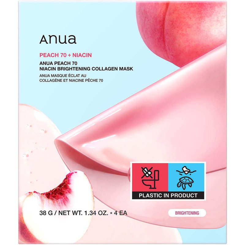Anua Peach 70 Niacin Brightening Collagen Mask (4 Sheets) 38g