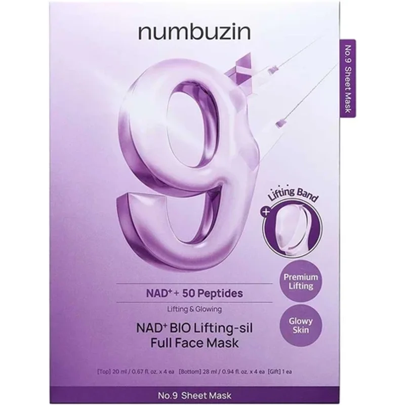 Numbuzin No.9 NAD Bio Lifting Full Cover Facial Mask 4PC