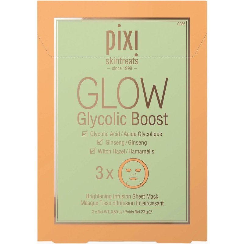 PIXI GLOW Glycolic Acid Boost Sheet Mask (Pack of 3)