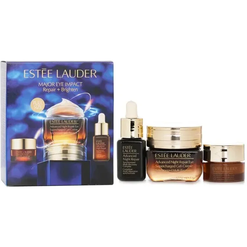 Estée Lauder Major Eye Impact Trio Repair + Brighten Skin Care Set: ANR Eye Supercharged Gel Cream + Repair Serum 3pcs