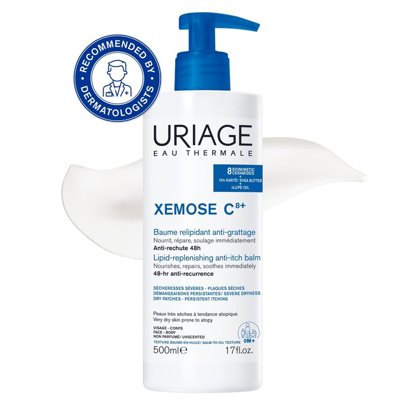 Uriage Xémose C8+ Lipid-Replenishing Anti-Itch Balm 500ml – Intense Relief For Dry & Sensitive Skin | 24h Hydration