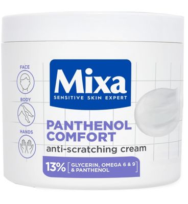 Mixa Body Cream, Panthenol Comfort Restoring Cream, Soothing Moisturiser, 400ml