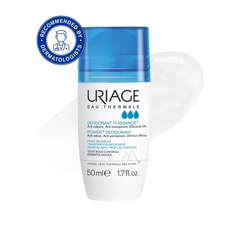 Uriage Power3 Deodorant Roll-On 50ml – 24h Protection For Sensitive Skin