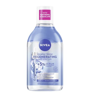 NIVEA Regenerating Micellar Water +5% Serum with Panthenol  Squalane for Tired  Sensitive Skin 400ml