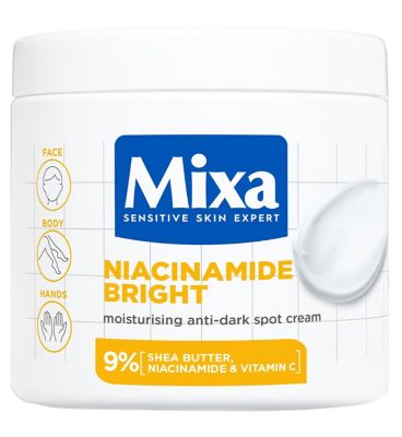 Mixa Body Cream, Niacinamide Bright Moisturizing Anti-Dark Spot Cream, 400ml